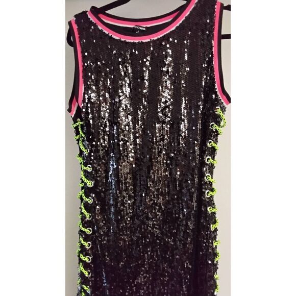 NWT~FASHION NOVA Black Sequins Light of My Life Dress Sz Large - Picture 2 of 4